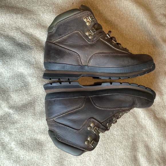 Timberland Women's Euro Hiker 95310 Brown Leather Ankle Hiking Boots Size 9M - Picture 3 of 10
